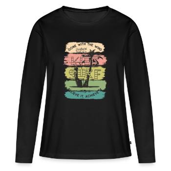 Kiteboard Kiteboard Kitesurf cadeau de Kitesurf - T-shirt manches longues Premium bio Femme - noir - Devant - Julia (174cm)