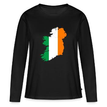 Irlande - T-shirt manches longues Premium bio Femme - noir - Devant - Julia (174cm)
