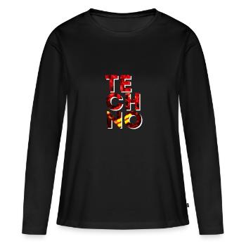 TECHNO - T-shirt manches longues Premium bio Femme - noir - Devant - Julia (174cm)