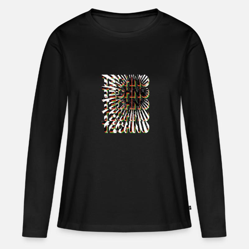 TECHNO TECHNO - Frauen Premium Bio Langarmshirt - Schwarz