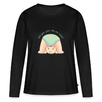BABY CALL - T-shirt manches longues Premium bio Femme - noir - Devant - Julia (174cm)