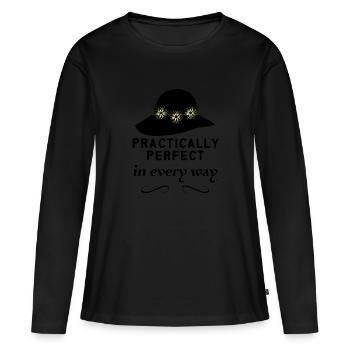 Supercalifragilistichesspiralidoso - Frauen Premium Bio Langarmshirt - Schwarz - Vorne - Julia (174cm)