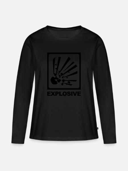 Explosive - Frauen Premium Bio Langarmshirt - Schwarz