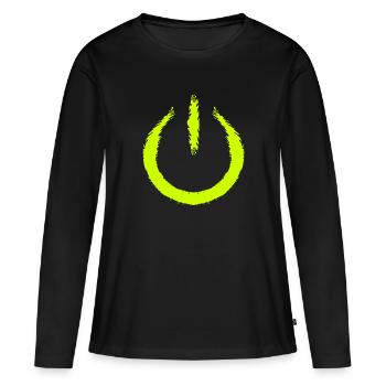 Power on switch on Turn off icon - Women's Premium Organic Long Sleeve Shirt - black - Front - Julia (174cm)