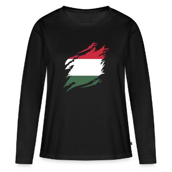 Hungary Flag Hungarian Flag Balaton Hungary - Women's Premium Organic Long Sleeve Shirt - black - Front - Julia (174cm)