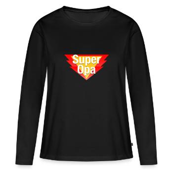 Super Opa - Frauen Premium Bio Langarmshirt - Schwarz - Vorne - Julia (174cm)