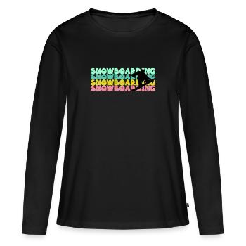 Snowboard Snowboard Snowboard - T-shirt manches longues Premium bio Femme - noir - Devant - Julia (174cm)