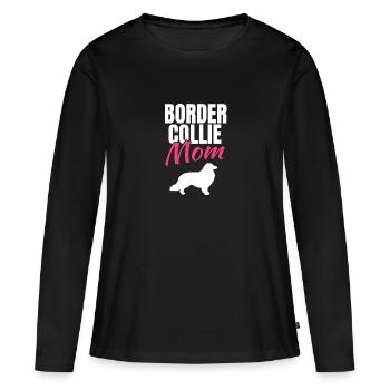 Border Collie - T-shirt manches longues Premium bio Femme - noir - Devant - Julia (174cm)
