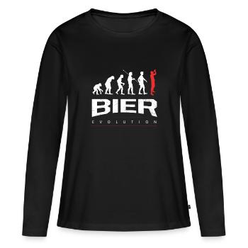 L’évolution de la bière - T-shirt manches longues Premium bio Femme - noir - Devant - Julia (174cm)