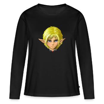Portrait of an Elf - Women's Premium Organic Long Sleeve Shirt - black - Front - Julia (174cm)