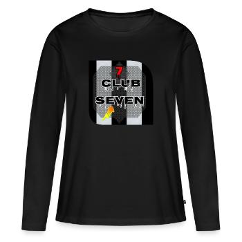 CLUB SEPT 7 - T-shirt manches longues Premium bio Femme - noir - Devant - Julia (174cm)