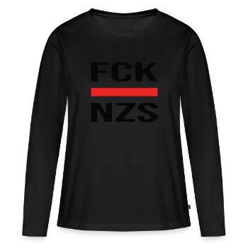 FCK NZS - Antifa Against Right #noNazis - Women's Premium Organic Long Sleeve Shirt - black - Front - Julia (174cm)