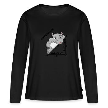 Hippotenuse Cool Fun Shirt Pythagore Math Lovers - T-shirt manches longues Premium bio Femme - noir - Devant - Julia (174cm)