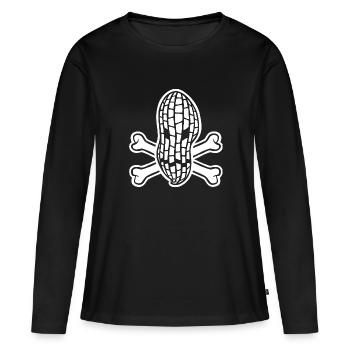 Erdnuss Allergie - Allergisch gegen Erdnüsse - Frauen Premium Bio Langarmshirt - Schwarz - Vorne - Julia (174cm)