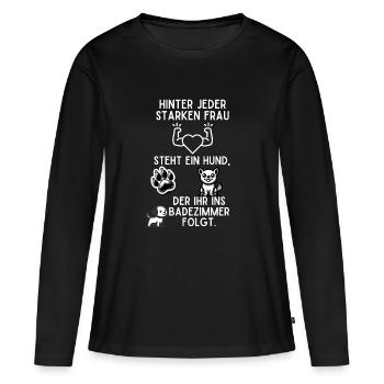 Hundeliebhaberin witziger Spruch - Frauen Premium Bio Langarmshirt - Schwarz - Vorne - Julia (174cm)