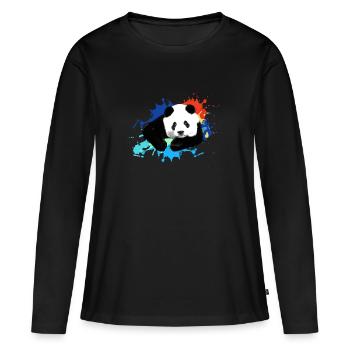 Panda,Panda Bear,Colorful,Graffiti,Painting,Blots - Women's Premium Organic Long Sleeve Shirt - black - Front - Julia (174cm)