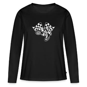 Motocross motocross - T-shirt manches longues Premium bio Femme - noir - Devant - Julia (174cm)