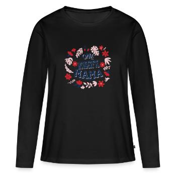 Muttertag Geschenkidee One Wonderful Mama - Frauen Premium Bio Langarmshirt - Schwarz - Vorne - Julia (174cm)