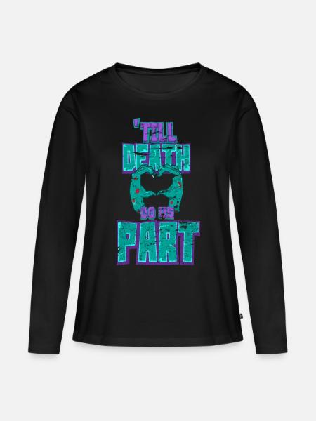 Halloween Zombie Paerchen Partner - Frauen Premium Bio Langarmshirt - Schwarz