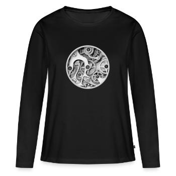 Clock - Clockwork Orange Clockwork Gear Clock - Women's Premium Organic Long Sleeve Shirt - black - Front - Julia (174cm)