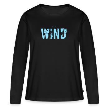 Wind - Frauen Premium Bio Langarmshirt - Schwarz - Vorne - Julia (174cm)