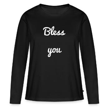 Bless You - T-shirt manches longues Premium bio Femme - noir - Devant - Julia (174cm)