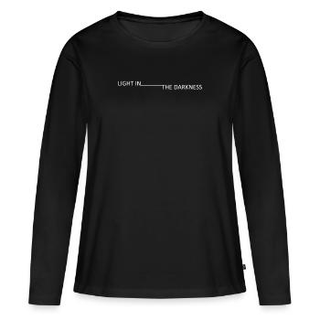 Lumière dans les ténèbres - T-shirt manches longues Premium bio Femme - noir - Devant - Julia (174cm)