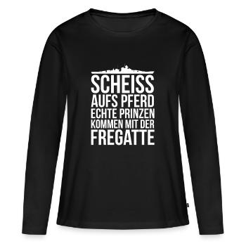 Echte Prinzen - Frauen Premium Bio Langarmshirt - Schwarz - Vorne - Julia (174cm)