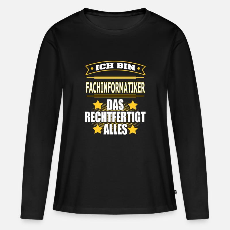 FACHINFORMATIKER - Frauen Premium Bio Langarmshirt - Schwarz