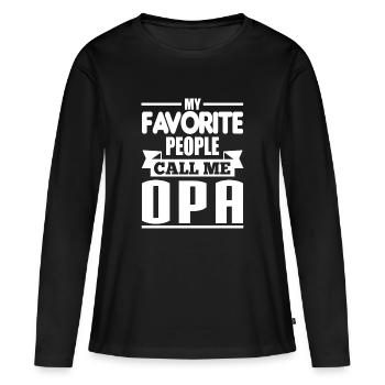 Opa - Frauen Premium Bio Langarmshirt - Schwarz - Vorne - Julia (174cm)