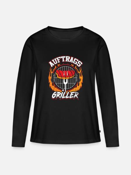 Auftrags-Griller - Frauen Premium Bio Langarmshirt - Schwarz