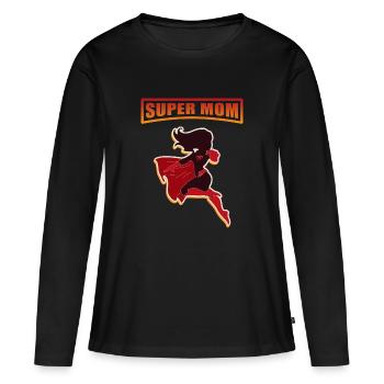Supermom - sexy Comic Heldin mit Umhang - Geschenk - Frauen Premium Bio Langarmshirt - Schwarz - Vorne - Julia (174cm)