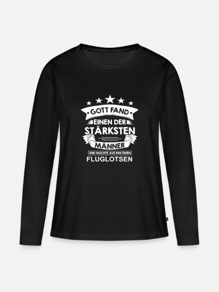 fluglotsen - Frauen Premium Bio Langarmshirt - Schwarz