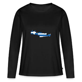 Crète - T-shirt manches longues Premium bio Femme - noir - Devant - Julia (174cm)