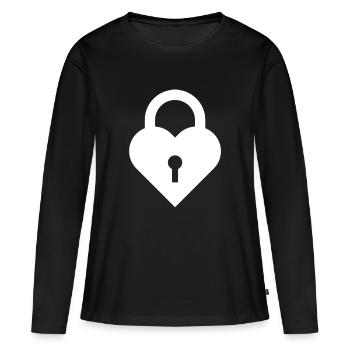 Herzschloss - Frauen Premium Bio Langarmshirt - Schwarz - Vorne - Julia (174cm)