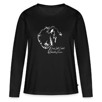 IRISH SOFT COATED WHEATEN TERRIER Profil Chiens - T-shirt manches longues Premium bio Femme - noir - Devant - Julia (174cm)