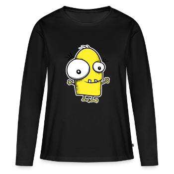 Freundliches Monster - Frauen Premium Bio Langarmshirt - Schwarz - Vorne - Julia (174cm)