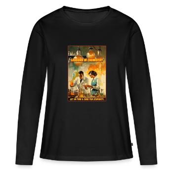 Lessons for Chemisty - Women's Premium Organic Long Sleeve Shirt - black - Front - Julia (174cm)