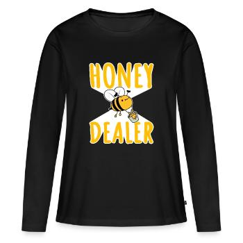 Marchand de miel marchand de miel abeilles mignonnes apiculteur citation - T-shirt manches longues Premium bio Femme - noir - Devant - Julia (174cm)