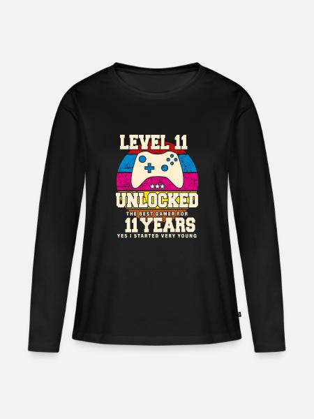 Original 2013 11 Jahre Level 11 Freischalten - Frauen Premium Bio Langarmshirt - Schwarz