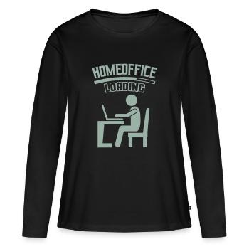 Travail Bureau Bureau à domicile Chargement - T-shirt manches longues Premium bio Femme - noir - Devant - Julia (174cm)