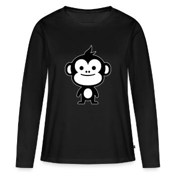 Singe simple - T-shirt manches longues Premium bio Femme - noir - Devant - Julia (174cm)