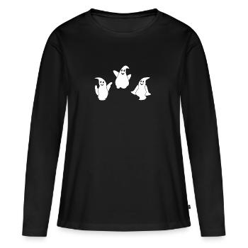 bonne humeur - T-shirt manches longues Premium bio Femme - noir - Devant - Julia (174cm)