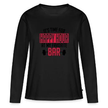 it's time for happy hour at my favorite bar A 2c - Frauen Premium Bio Langarmshirt - Schwarz - Vorne - Julia (174cm)