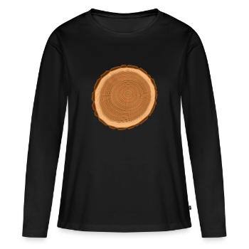 Bois - T-shirt manches longues Premium bio Femme - noir - Devant - Julia (174cm)