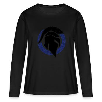 casque spartiate - T-shirt manches longues Premium bio Femme - noir - Devant - Julia (174cm)