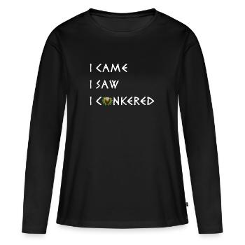 Je suis venu, j’ai vu que j’ai conkered - T-shirt manches longues Premium bio Femme - noir - Devant - Julia (174cm)
