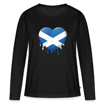 Écosse Drapeau écossais Alba GB Royaume-Uni - T-shirt manches longues Premium bio Femme - noir - Devant - Julia (174cm)