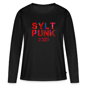 Sylt Punk,Punk,Punks,Sylt,Graffiti - T-shirt manches longues Premium bio Femme - noir - Devant - Julia (174cm)