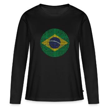 Brazil Flag Brazilian Flag South America - Women's Premium Organic Long Sleeve Shirt - black - Front - Julia (174cm)
